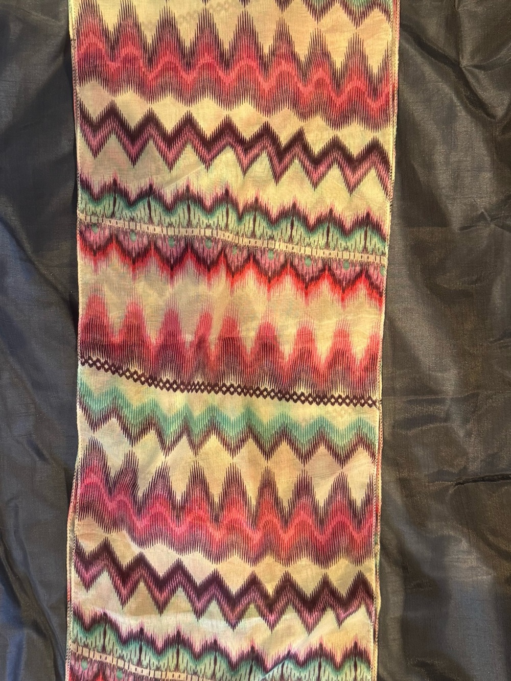 Chevron Wave Multicolor infinity fashion Scarf - Vibrant Pink, Teal & Purple